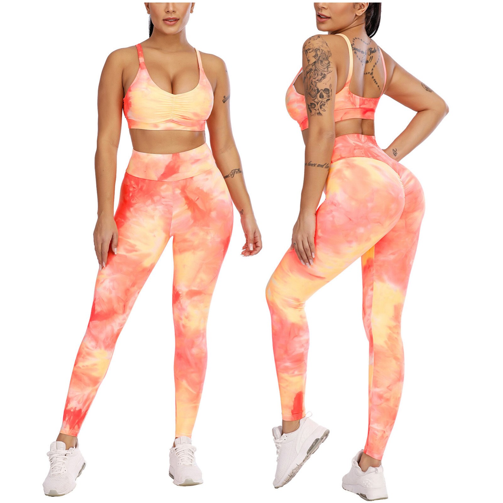 Tie-Dye Vlam Kleur Naadloze Leggings Push Up Leggins Sport Vrouwen Fitness Running Yoga Broek Energie Elastische Broek Gym broek