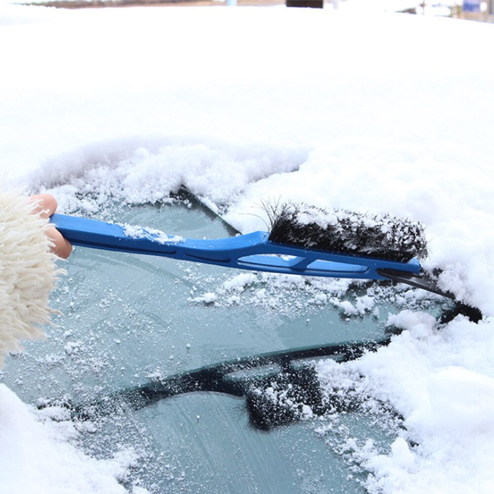 2-in-1 Car Ice Scraper Snow Remover Shovel Brush Window Windscreen Windshield Deicing Cleaning Scraping Tool