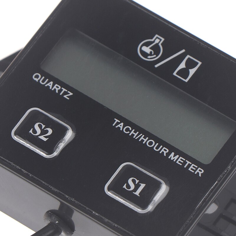 1 Pcs Digital Tach Hour Meter Tachometer Waterproof Digital Motor Timers Hour Meter Tachometer Gauge Engine LCD Display