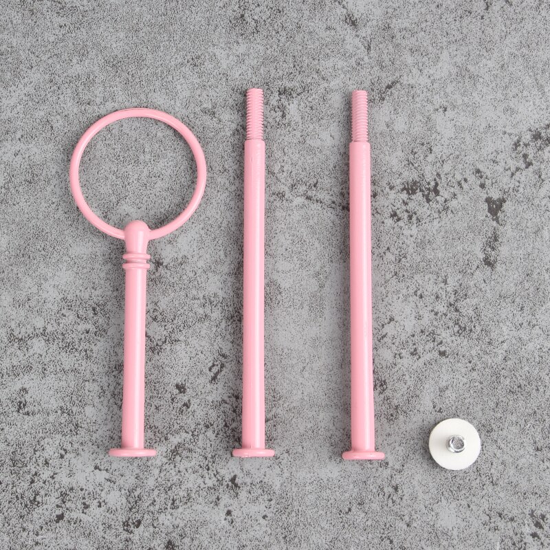 10 stuks mix kleuren rond speciale aanbieding 3- lagen gouden taartbord passend bij taartstandaard stijl: Roze