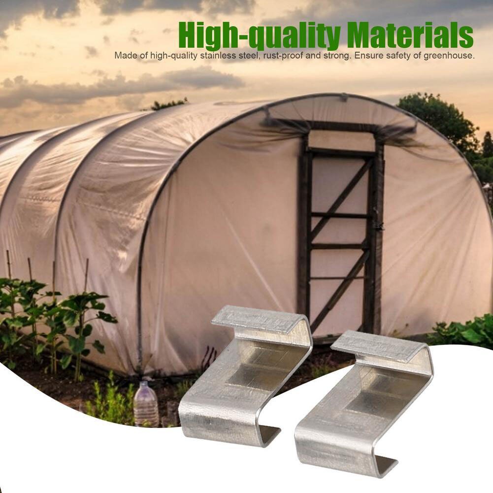 Greenhouse Glazing Clips Z-Type Glass Clips Spring Wire Spares Greenhouse Glass Overlap Clips Fixing Clamp Tool Garden Supplies