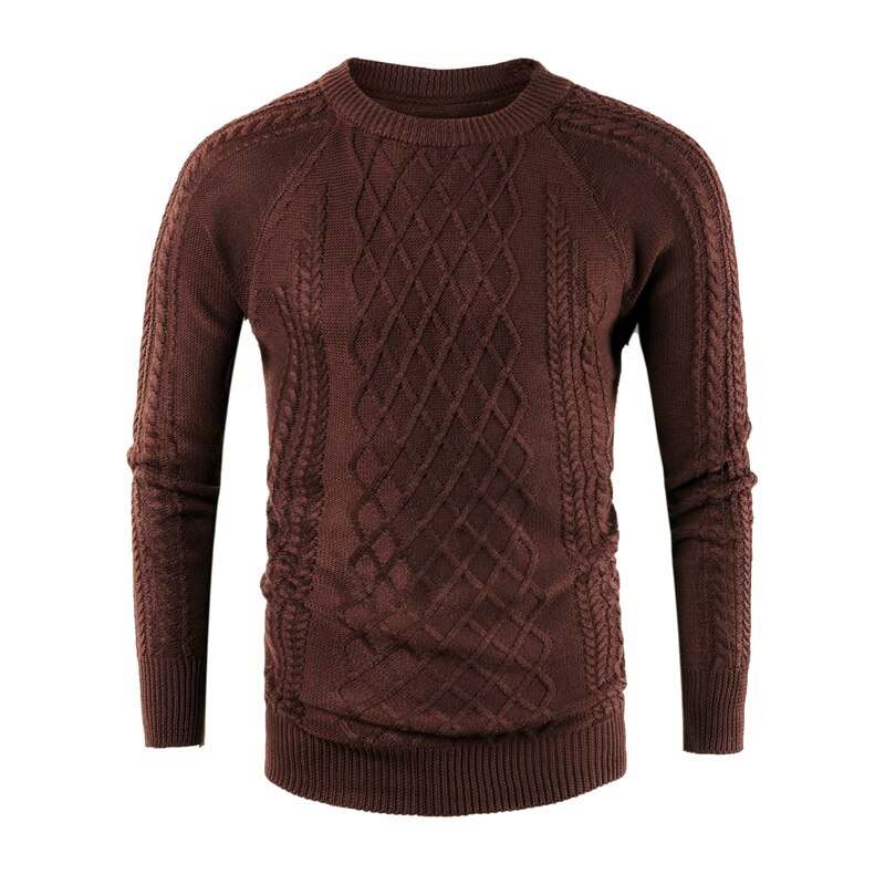 Herfst Winter Heren Trui Truien Katoen Casual Dunne Mannelijke Truien Truien Top Maat M-2XL O Hals Trui Jumpers: Coffee / XXL