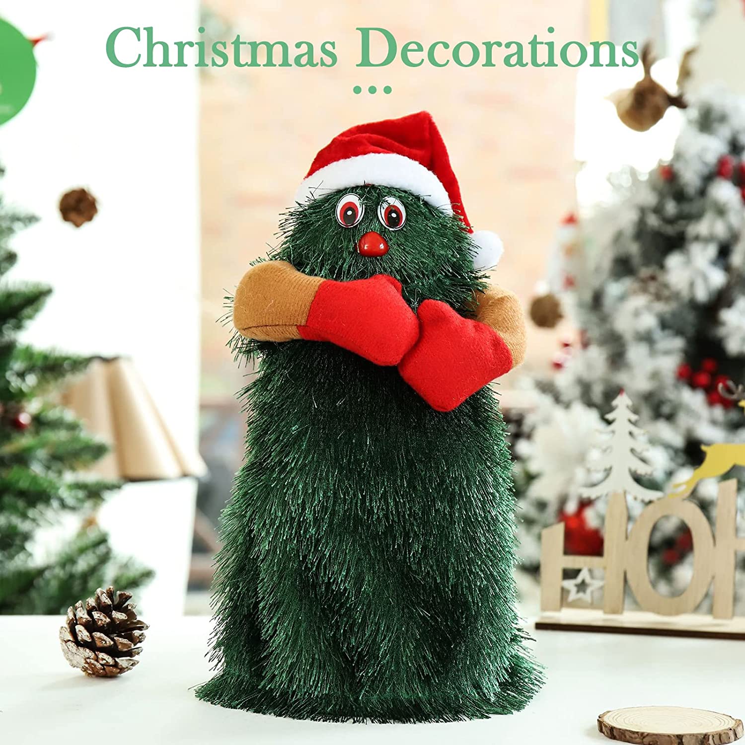 Electric Dancing Christmas Tree Funny 360 Degree Rotation Singing Dancing Animated Decorations Xmas for Toddlers Kids