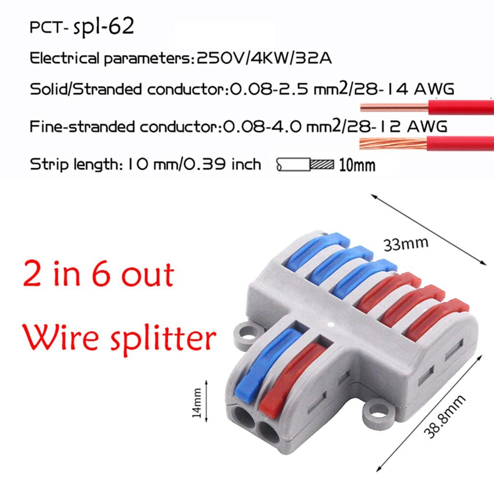 Mini Fast Wire Connector Universal Wiring Cable Connector Push-in Conductor Terminal Block Hard Wire Connector