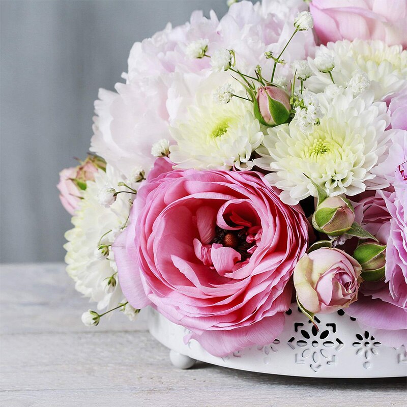 Blomsterarrangementssæt  - 6-- pak rundt blomsterskum i enkelt skål til bordets midtpunkt, bryllupsgang blomster, fest deco