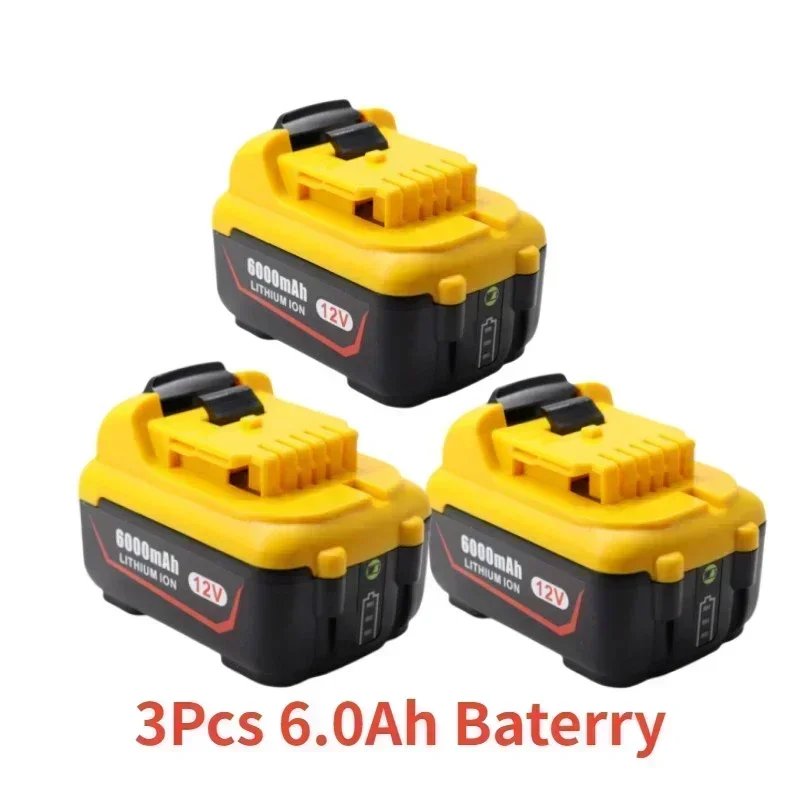 Aleaivy för dewalt 6.0ah ersättnings-dcb 120 litiumjonbatterier 12v 3ah dcb 123 dcb 125 dcb 124 dcb 122 dcd 710 elverktygsbatteri