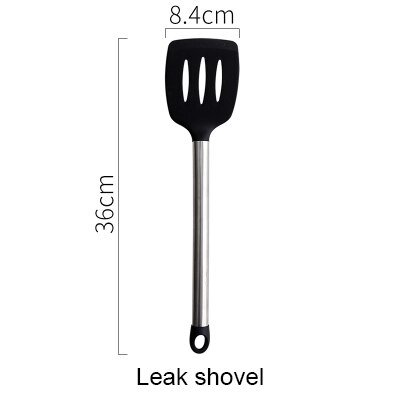 Silicone Spatula Heat-resistant Soup Spoon Non-stick Special Cooking Shovel Kitchen Tools: leak shovel
