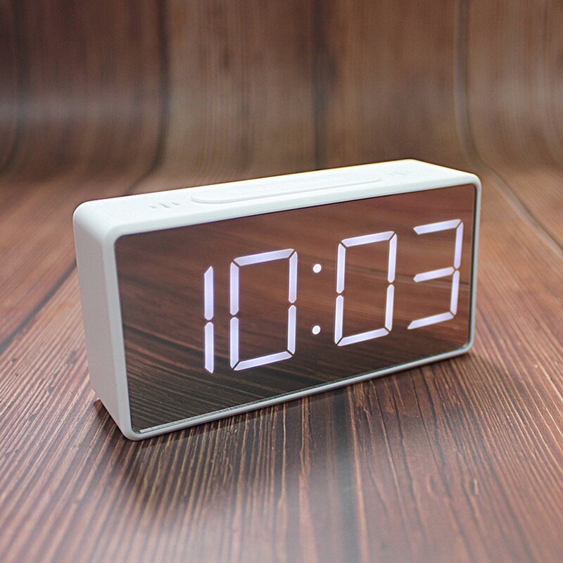 LED Wooden Alarm Clock Watch Table Voice Control Electronic Desktop USB/AAA Powered Clocks Table Decoration