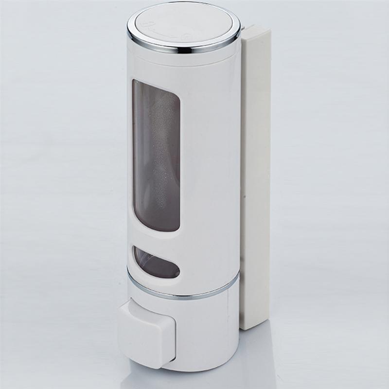 Liquid Soap Dispenser Wall Mounted Hand Wash Plastic Manual Single Head Liquid Soap Holder Refillable Empty Soap Container Home