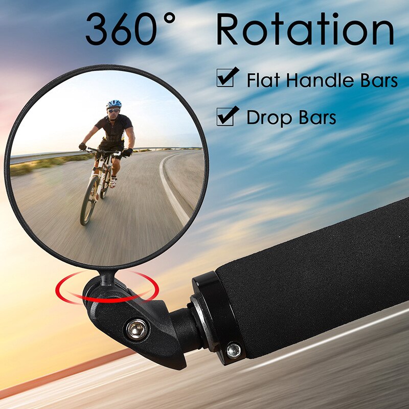 WEST BIKING Bicycle Rear View Mirror 360 Rotate Adjustable Back Sight Reflector 18-25MM MTB Bike Handlebar Mirrors