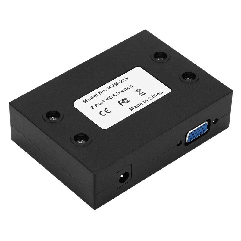 2-Port VGA Monitor Sharing Switch Box Video Selector 2 In 1 Out for HDTV PC Office DQ