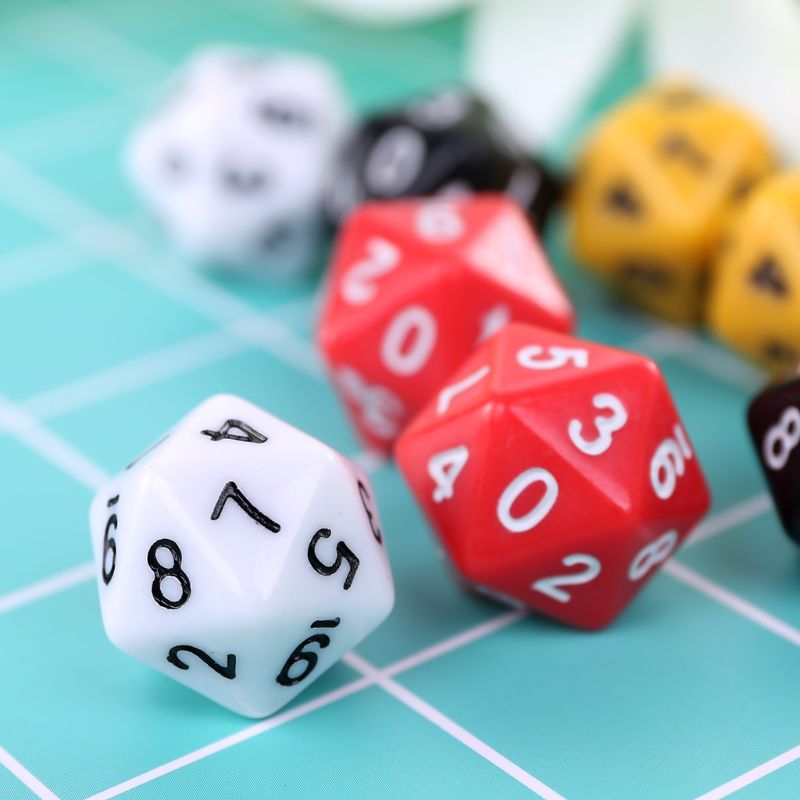 10 pçs/set jogo de tabuleiro de mesa lados d20, números de dados poliédricos d20, jogo de tabuleiro de mesa pxpf