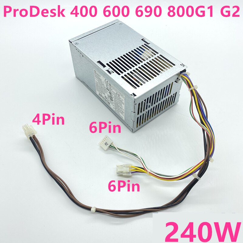 PSU For HP ProDesk 400 600 690 800 G1 G2 6Pin 240W Power Supply D12-240P3A PS-4241-2HF1 702307-002 751884-001 702309-001