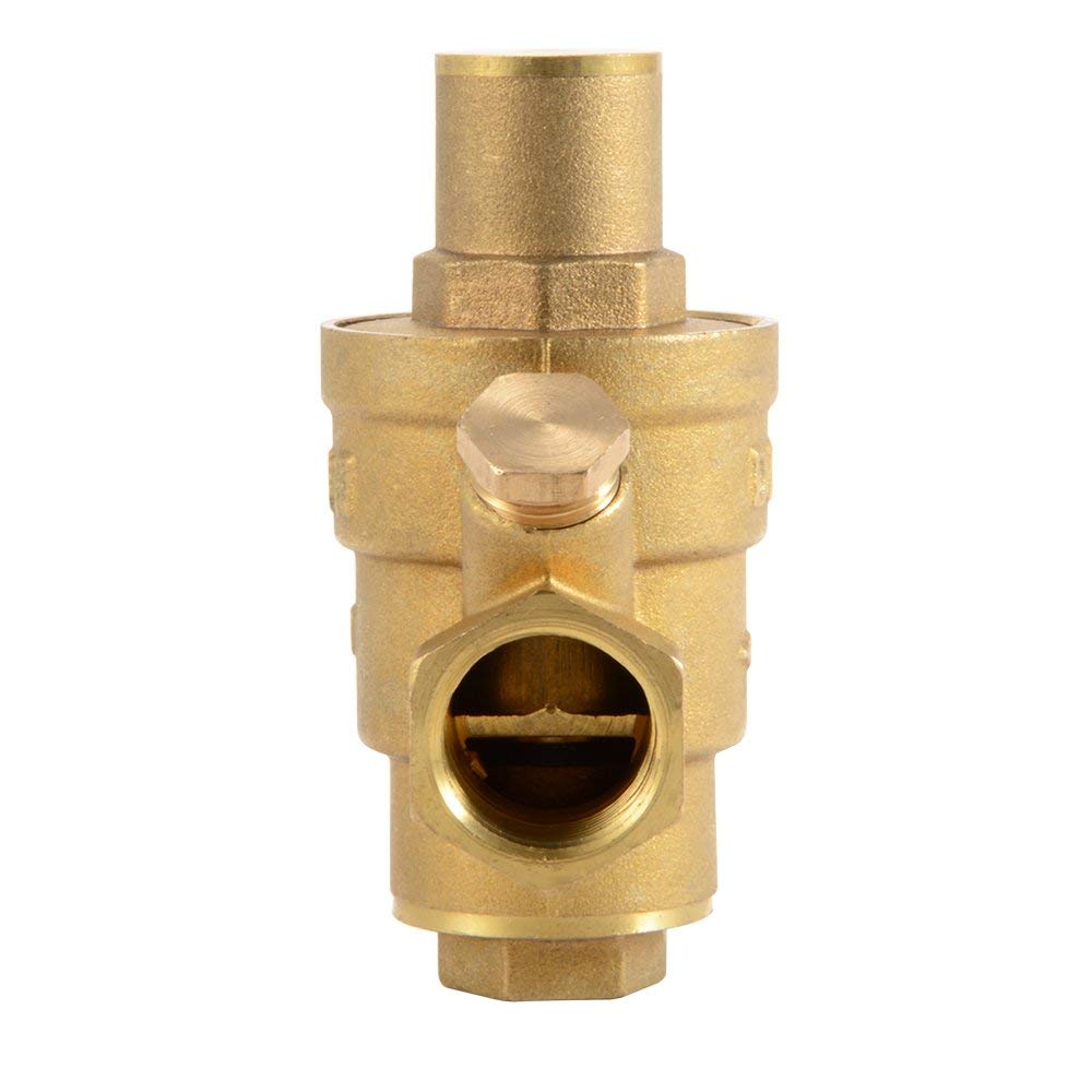Water Pressure Regulator Brass Lead-free Adjustable 1/2" 15mm Water Pressure Reducer Valve with Pressure Gauge Bar/Psi HS918
