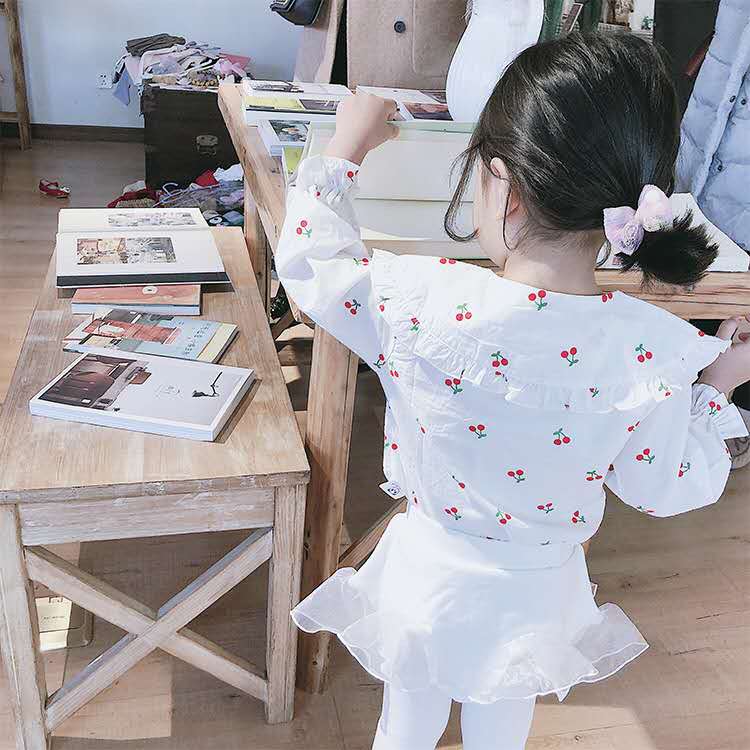 Kinderkleding Meisjes Lange Mouwen En Najaar Buitenlandse Kinderen Bloemen Shirts Kleine Kinderen zoete