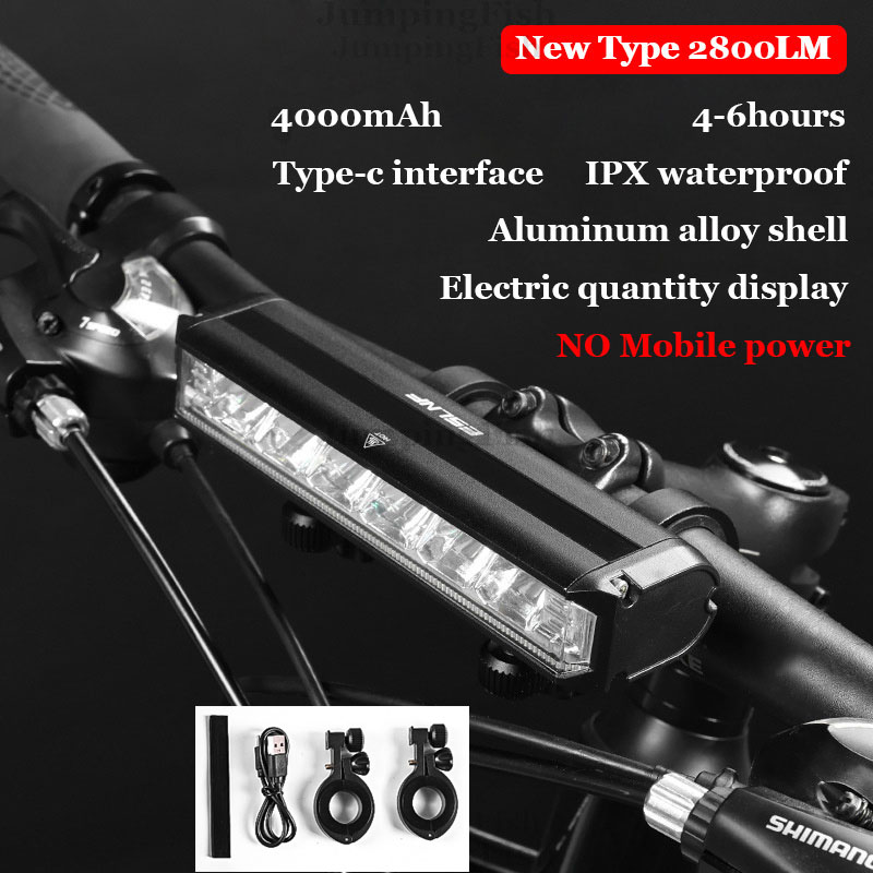 Fiets Licht Voor 5200LM Led Licht Voor Fiets 8000Mah Mountain Cycle Koplamp Lamp Mtb Fiets Licht Usb Zaklamp Super brigh: YELLOW