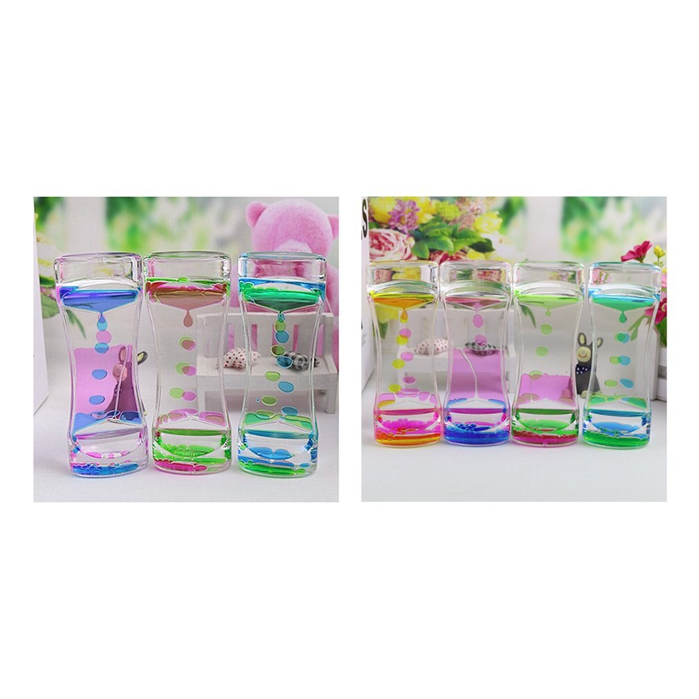 Drip Oil Acrylic Hourglass Desktop Colored Decoration Liquid Motion Bubble Hourglass Liquid Floating Oil Hourglass Toys