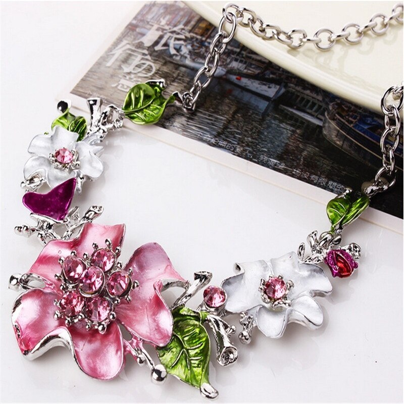 joyería goteo flor collar gargantilla pendientes mujer primavera estilo