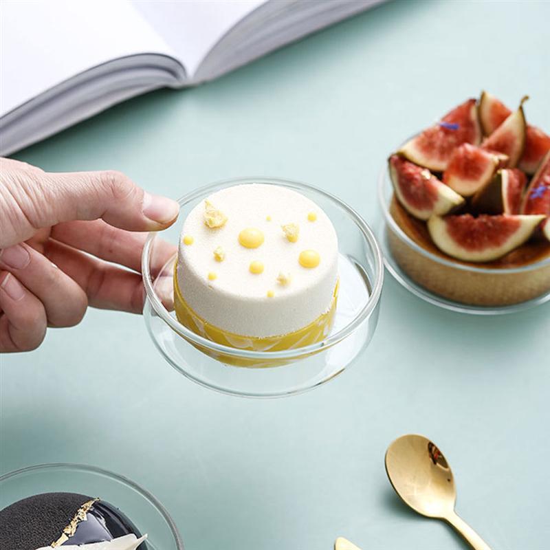 1Pc Taart Plaat Huishoudelijke Glas Schotel Prachtige Voedsel Serveren Plaat (Transparant)