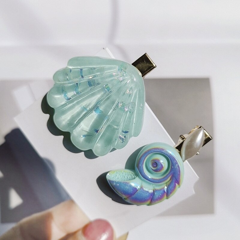 Fermagli per capelli in acrilico con stelle marino per donne e ragazze, forcine in metallo con perle e conchiglie, accessori per capelli da spiaggia