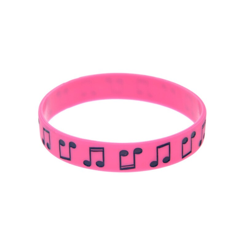Obh 1 Pc Desig Muziek Opmerking Silicone Rubber Armband Volwassen Grootte 5 Kleuren