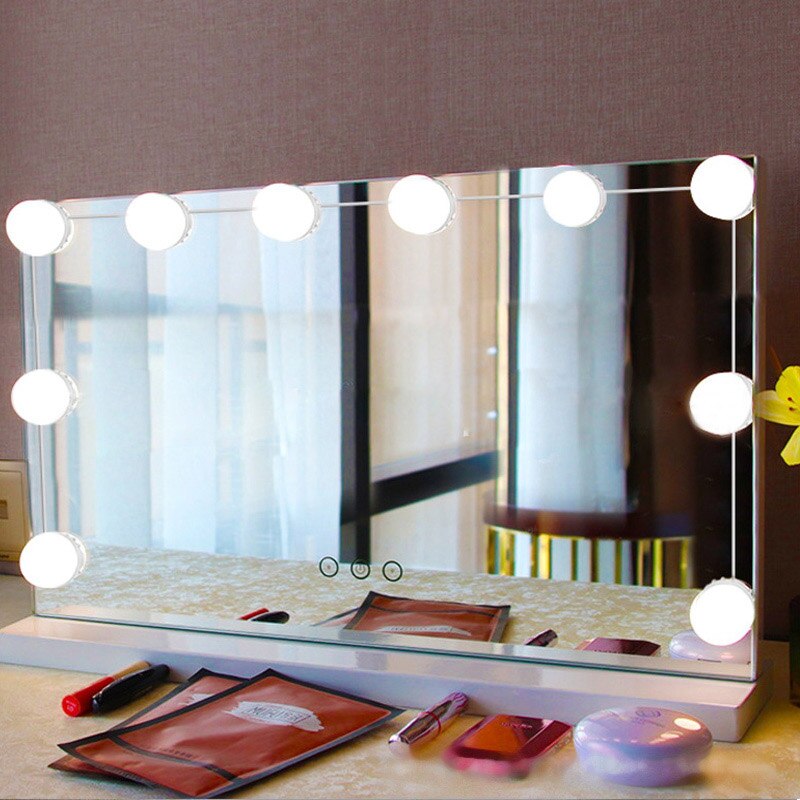 Makeup makeup spejl led lys pærer lampe sæt justerbar oplyste makeup spejle kosmetisk hollywood scene stor 10 pærer lampe