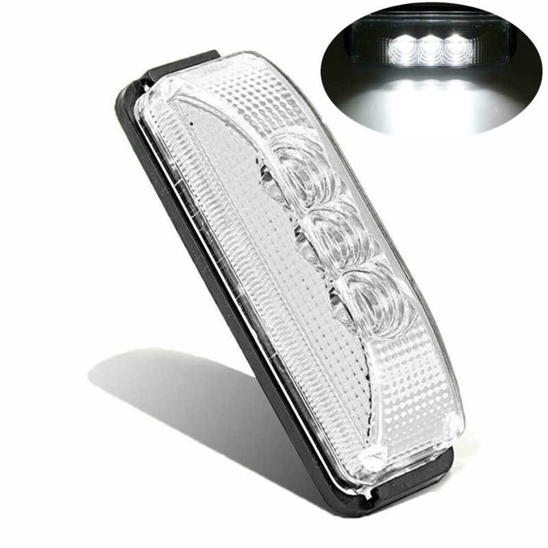 Pick Up Truck Light Waterproof Trailer Lights Clear White Lights 12V 3 LED Fender Front Side Cab Pickup RV Truck Side Marker