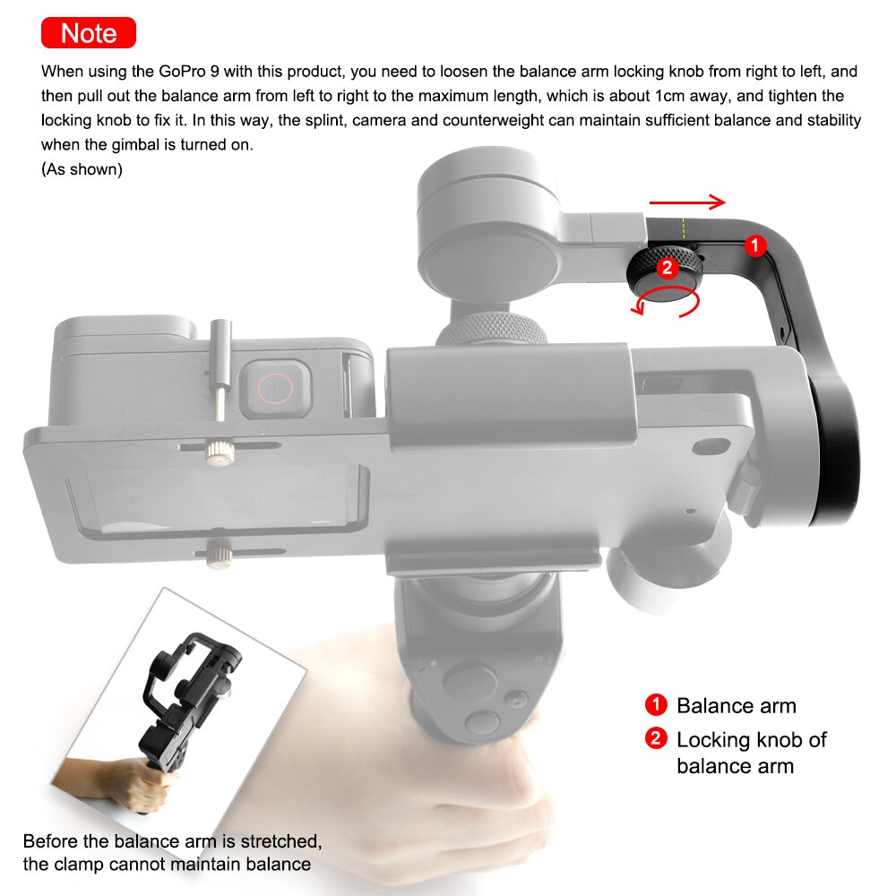 PULUZ teléfono móvil Gimbal placa de montaje intercambiadora adaptador Compatible para GoPro HERO 9 Black/8 Black HERO, para DJI OSMO Mobile 3 Gimbal