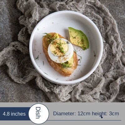8inches European-style white ceramic tableware, western dishes, breakfast dishes, baking cake dishes ceramic dishes: 12cm