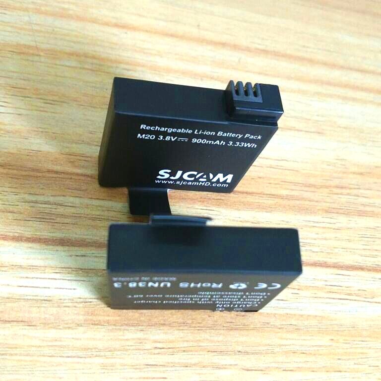 100% Original SJCAM M20, batería li-on recargable de reserva de 900mAh, accesorios de cargador para SJCAM M20 2K WiFi, cámara deportiva DV