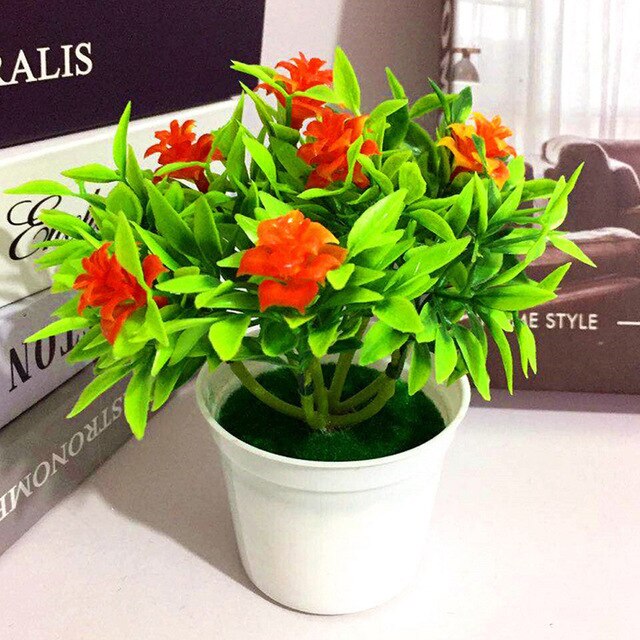 Artificial Flowers Plants Chic Realistic Outdoor Gardern Office Desktop Wedding Party Chirstmas Year Decoration: Orange