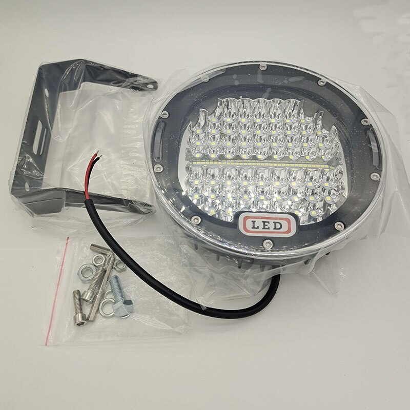 Barra de luz LED de trabajo todoterreno, foco redondo de 7 pulgadas, 300W, 105W, 4x4, 4WD, ATV, UTV, SUV, Lámpara de trabajo para coche, 4WD, 4x4, camión, todoterreno: 1pc 300w black