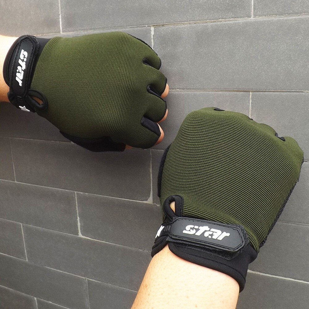 Gants antidérapants pour cyclisme | Écran tactile, pour femmes, Gants d'hiver et d'hiver pour hommes, Gants de sport Fitness mi-doigts, guances de Femme #11: Vert armée / XXL