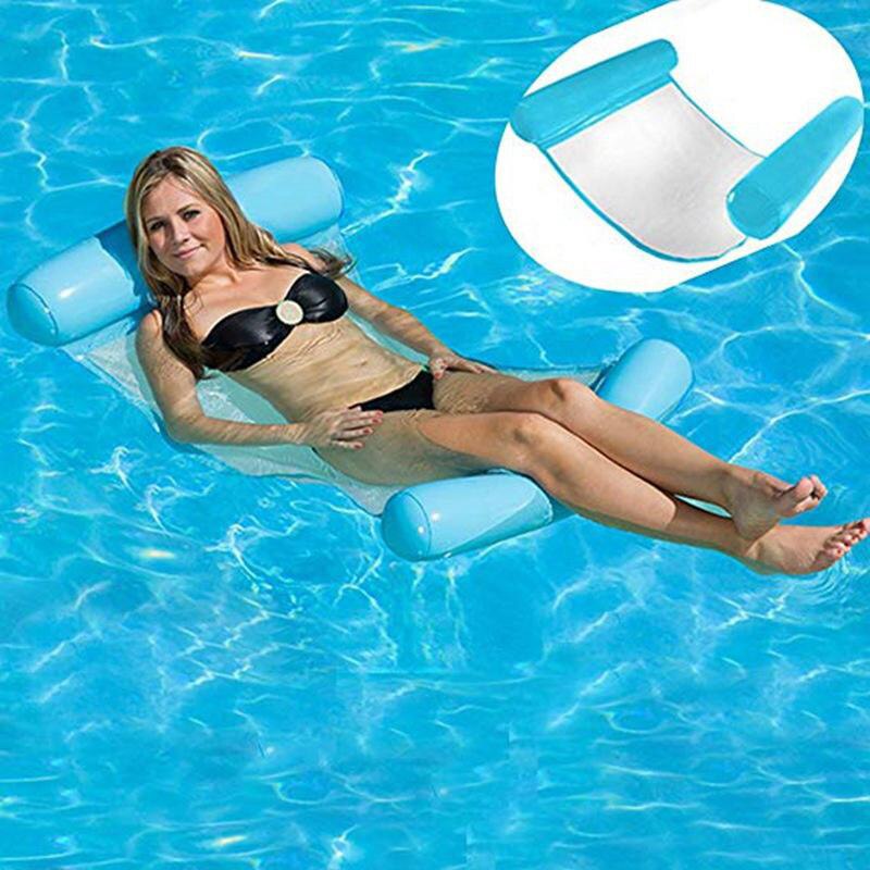 Zomer Opblaasbare Drijvende Rij Stoel Zwembad Float Matrassen Strand Opvouwbare Zwembad Fruit Stoel Hangmat Water Sport Matras