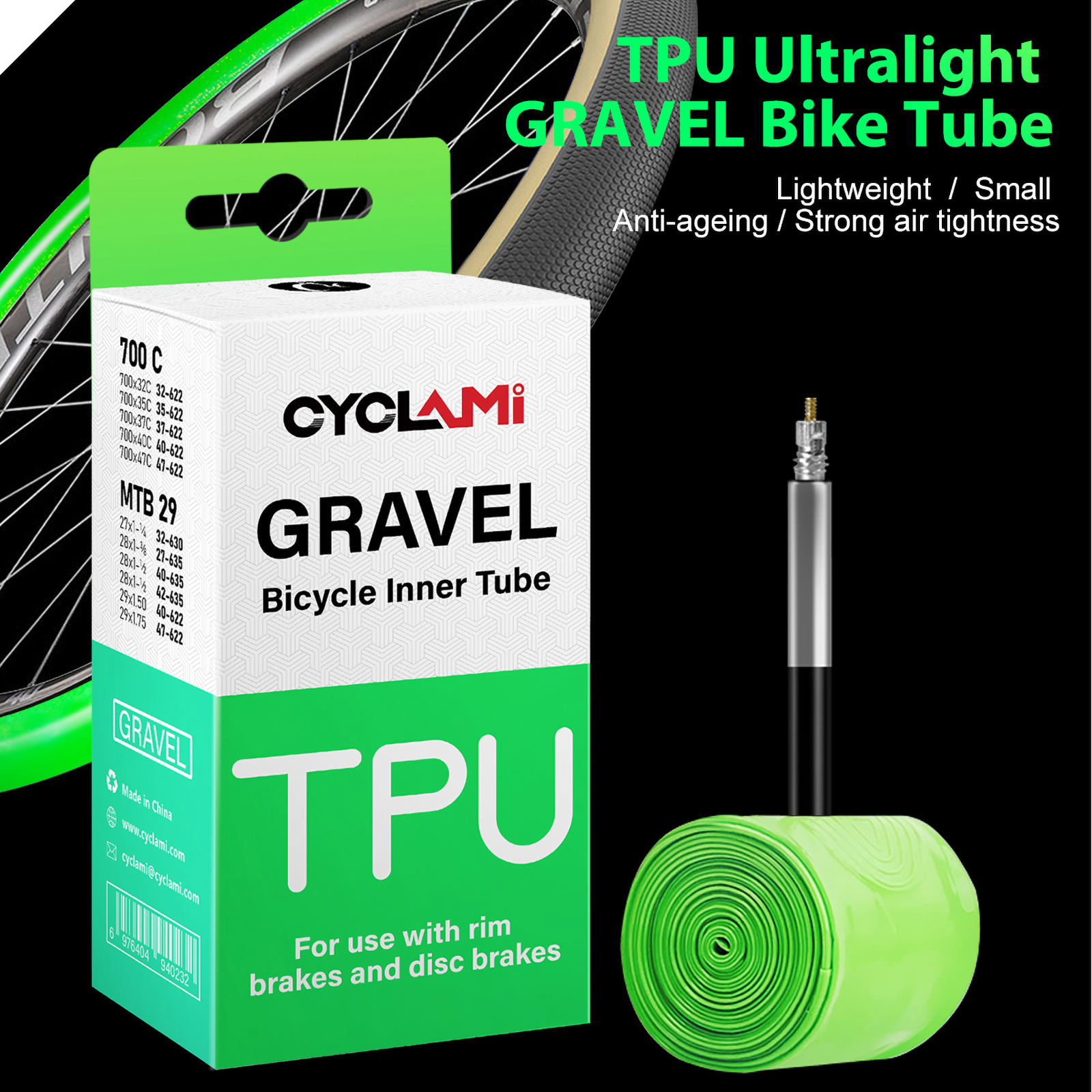 CYCLAMI Ultralight Road MTB 29 Fiets TPU Binnenband Band Franse Ventiel FV 45mm Voor Grind 700C 32C 35C 37C 40C 47C Super Licht