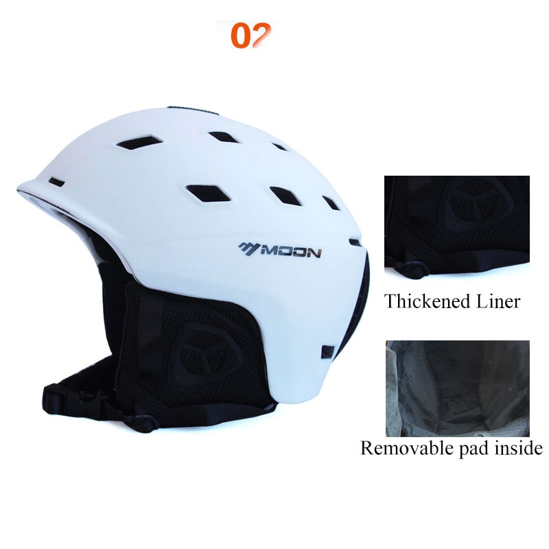 MOON-casco de esquí para hombre adulto, protector de casco de esquí para Snowboard, equipo de monopatín, cascos de seguridad deportivos con gafas, 2 , Otoño e Invierno