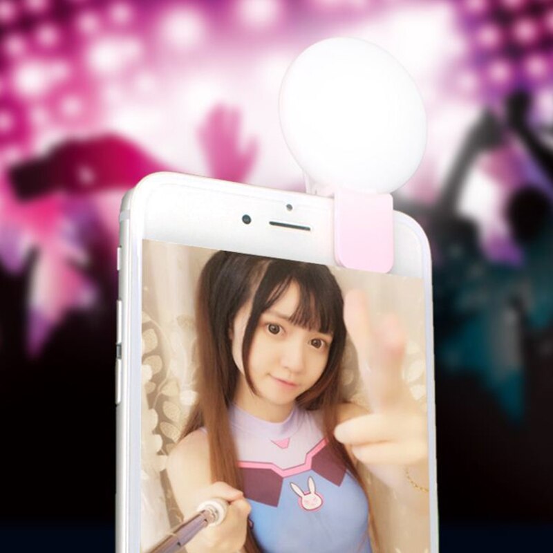Mini teléfono móvil con Flashes y luces para Selfie, luz LED portátil recargable, gran capacidad de batería