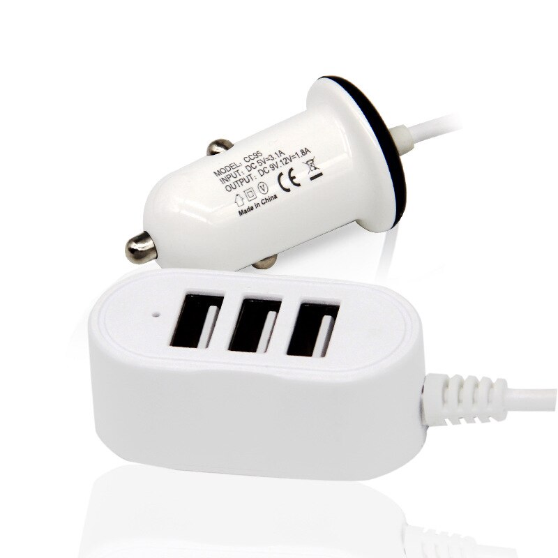 Schnelllade-autoladegerät mit  qc 3.1a usb-anschlüssen für mobiltelefone, 3 -usb-schnellladeadapter , 1 drag 3 -fach kfz-zigarettenanzünder: Default Title