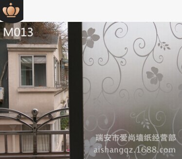 PVC Frosted Sticker Glass Door Stickers Snow Flower Privacy Shower Screen Window Cover Self Adhesive Film Sticker: M013