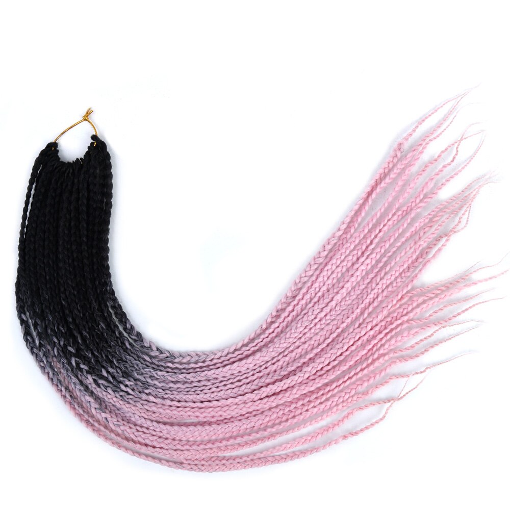 22inch Box Braids 22Strands Senegalese Twist Braids Crochet Hair Extensions Ombre Colors 3S Crochet Braiding Hair: B3