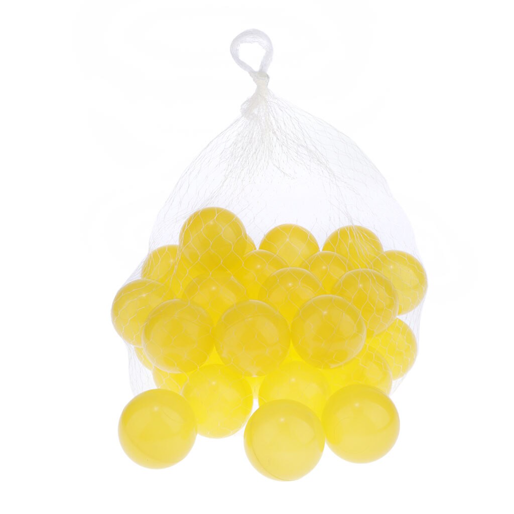 50 Piece Colorful Ocean Ball Soft Plastic Ocean Ball Swim Ball Toys Outdoors: Yellow
