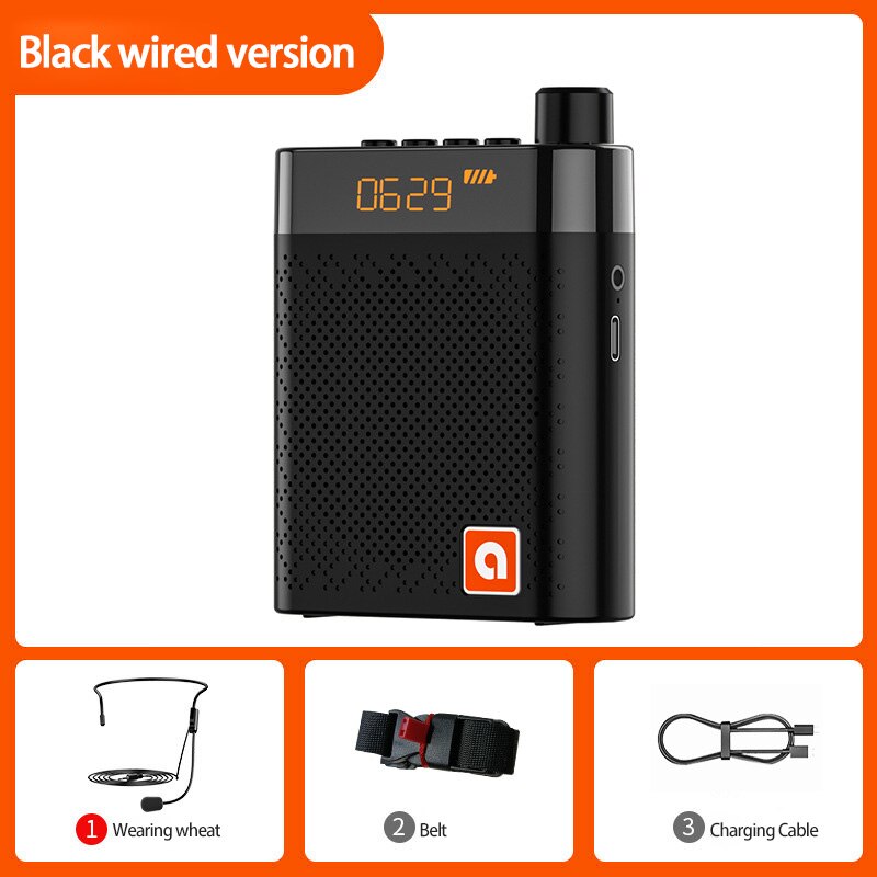 K6 Little Bee Luidsprekers Leraren Gidsen Sales Gewijd Dual-Speaker Voor Meeting Klaslokaal Draadloze Microfoon Voice Versterker: black