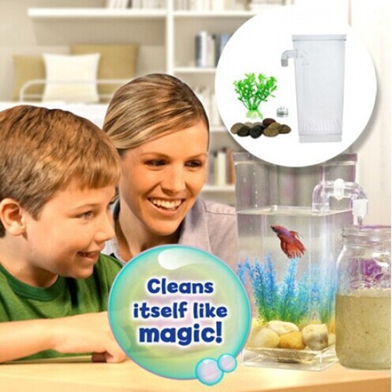 TV Transparent My Fun Fish Self Cleaning Tank Complete Aquarium Setup Volume 1L Aquarium Setup Lovely Cute
