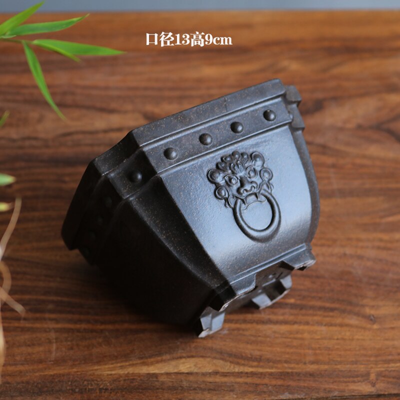 YiXing Purple Sand Flower Pot Bonsai Succulent Flower Pot Chinese-Style Home Flower Pot Desktop Decorative Flower Pot LC485