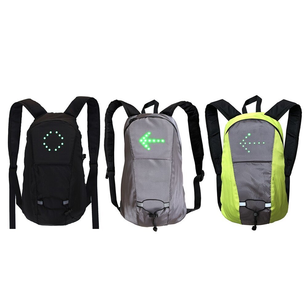 Bicycle Bag Waterproof Sport Backpack USB 15L LED Turn Signal Light Remote Control Safety Bag Outdoor Hiking Climbing Backpack