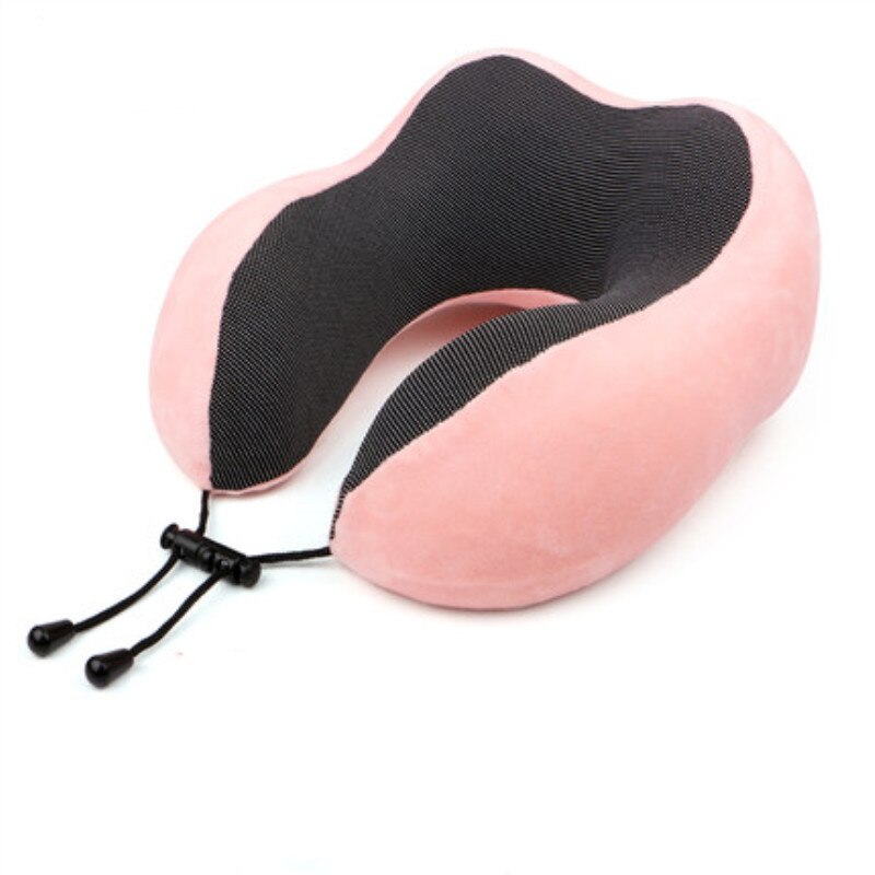 U Pillow Memory Foam Cushion Lumbar Pillow Travel Airplane Pajama Tool Neck Support Pillow-Style Napping Pillow: Pink