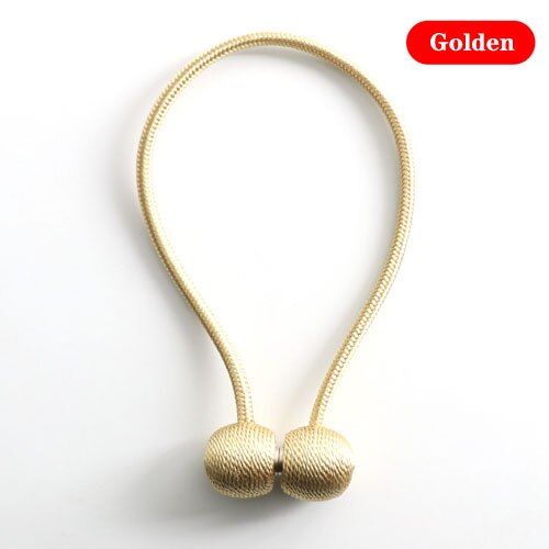 Magnetisk gardinklämma gardinhållare hängande boll spänne gardinbindningar spänne klämmor tillbehör heminredning: Gyllene / 2 st