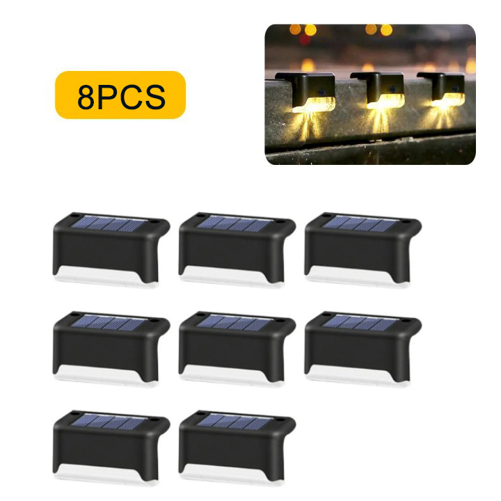 4/8/12 Stuks Led Solar Stap Lamp Outdoor Tuinverlichting Solar Trap Licht Waterdicht Hek Lamp decoratie Voor Patio Path Dek Trap: Blauw