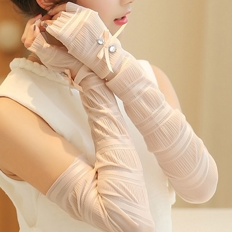 Protection contre le soleil d&#39;été, manches en soie de glace pour femme, Protection UV longue, Protection des mains, gant de bras, manches de glace pour l&#39;extérieur