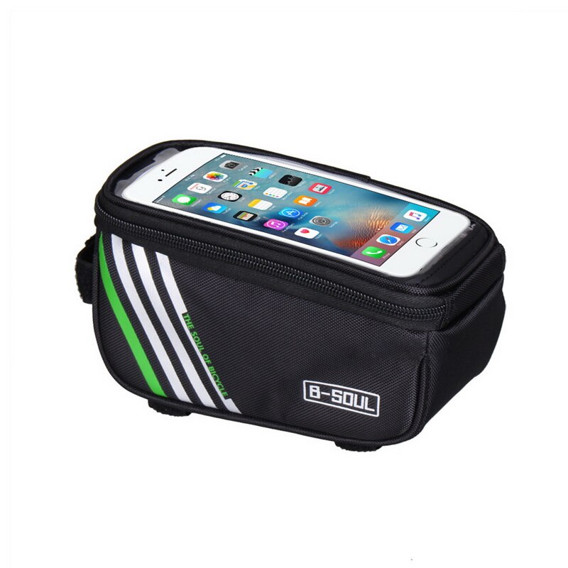 Fiets Tas Waterdicht Frame Tas - Telefoonhouder - Mountainbike Accessoires: Zwart